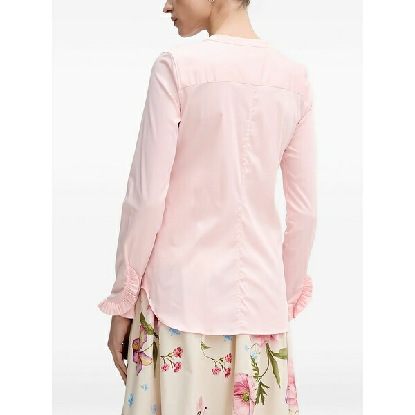モス モッシュ レディース ティーシャツ トップス Ruffled shirt Pink