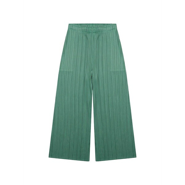 筋目 プリーズ イッセイ ミヤケ レディース 心地よいズボン下 ボトムス Pleated-design trousers Green