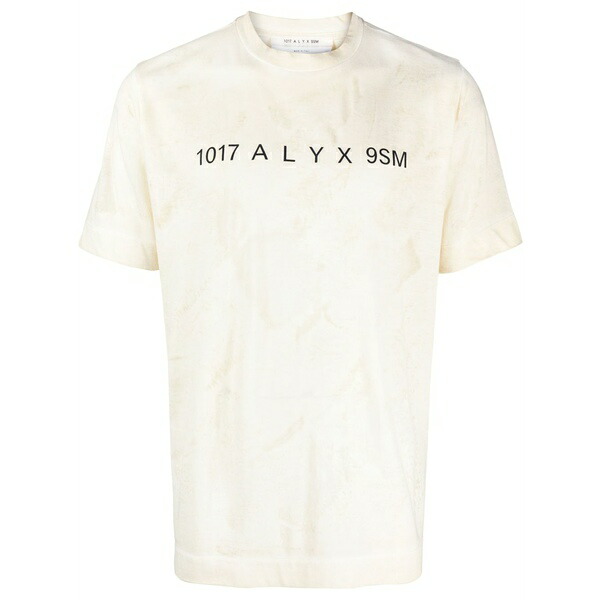 1017 蟻クス 9 エスエム メンズ ティーシャツ トップス Logo-print detail t-shirt Neutrals