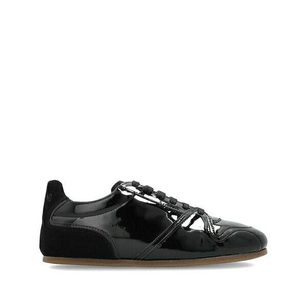 モスキーノ レディース スニーカー シューズ Patent-leather low-top sneakers  Black