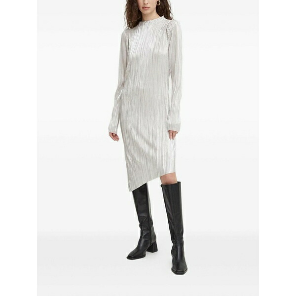 ブルンスバザー レディース 衣裳 トップス Metallic-effect asymmetric dress Grey