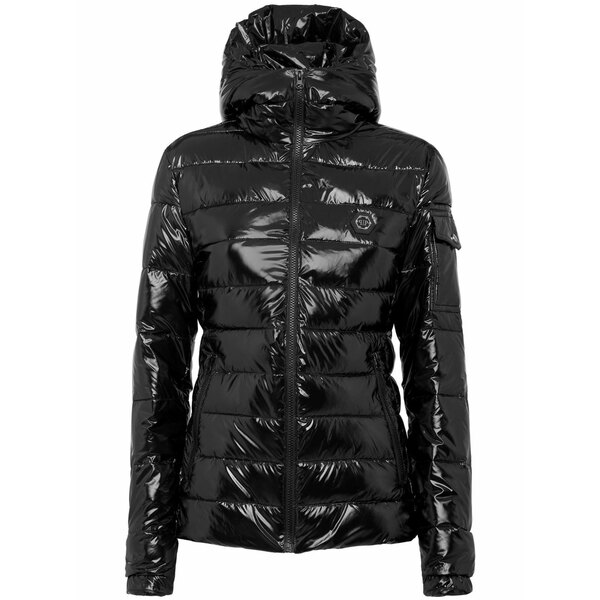 フィリップ飾り気の無い レディース 上衣＆上衣 アウター Logo-plaque puffer jacket Black