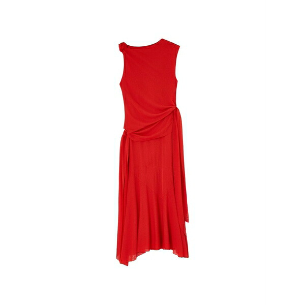 ガニー レディース 衣裳 トップス Midi draped knot-detail dress Red