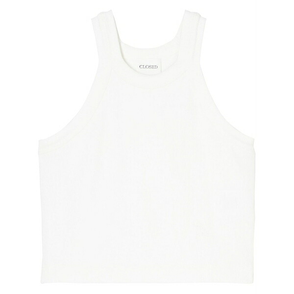 クローズド レディース カットソー トップス Ribbed organic-cotton tank top White