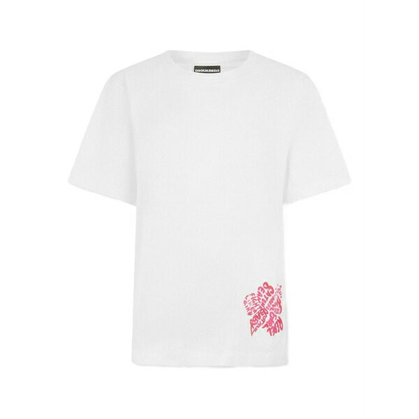 ディースクエアード レディース ティーシャツ トップス Hibiscus breezy fit t-shirt White