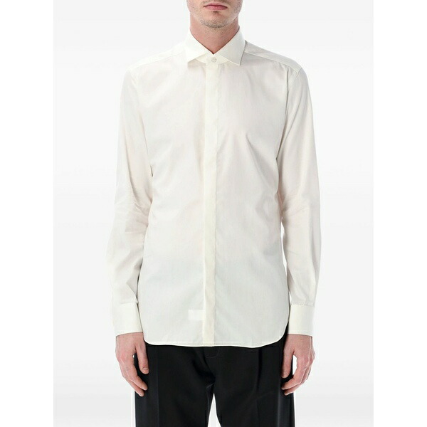 ザカス  メンズ プルオーバー トップス Tailor button-up plain shirt Neutrals