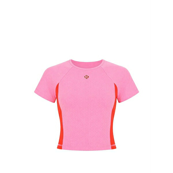 カサブランカ レディース Tシャツ トップス Logo-patch t-shirt Pink｜asty