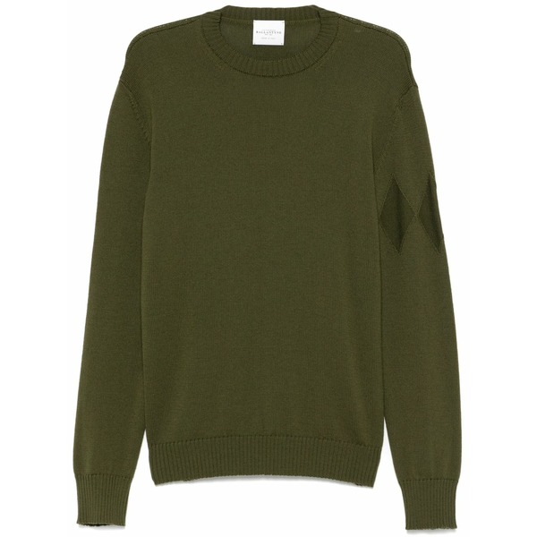 バランタイン メンズ 編み物\u0026プルオーバー アウター Wool sweater Green