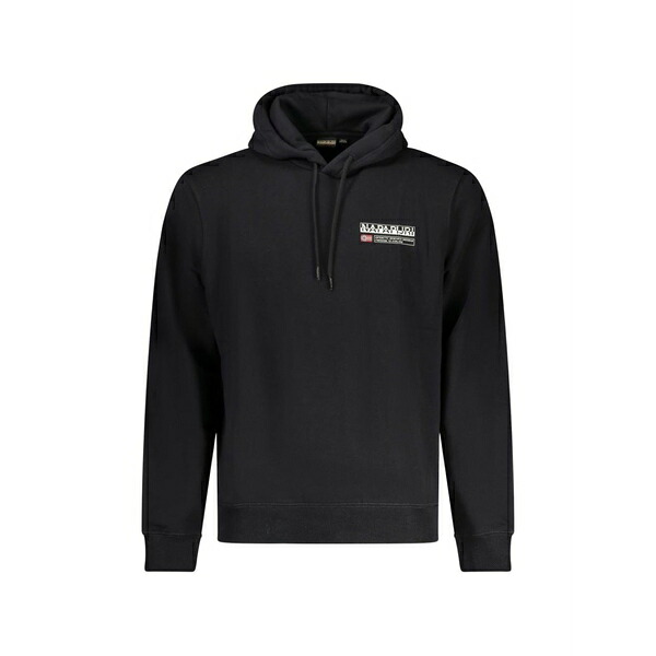 ナパピリ メンズ パーカー・スウェットシャツ アウター Logo-print cotton hoodie Black