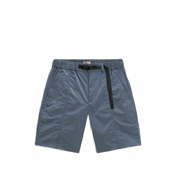 羊毛 資産家 メンズ 心地好いズボン下 ボトムス Belted water-repellent shorts Blue
