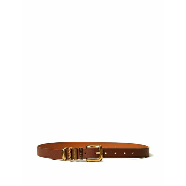 ツイン仕掛ける レディース 胴締め 佩び物 Buckle leather belt Brown
