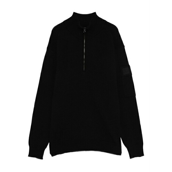 シーピーカンパニー メンズ パーカー・スウェットシャツ アウター Half-zip sweater Black