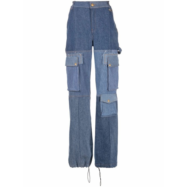 米国海兵隊員 独居室 レディース ジーンズズボン下 ボトムス High-rise panelled jeans Blue