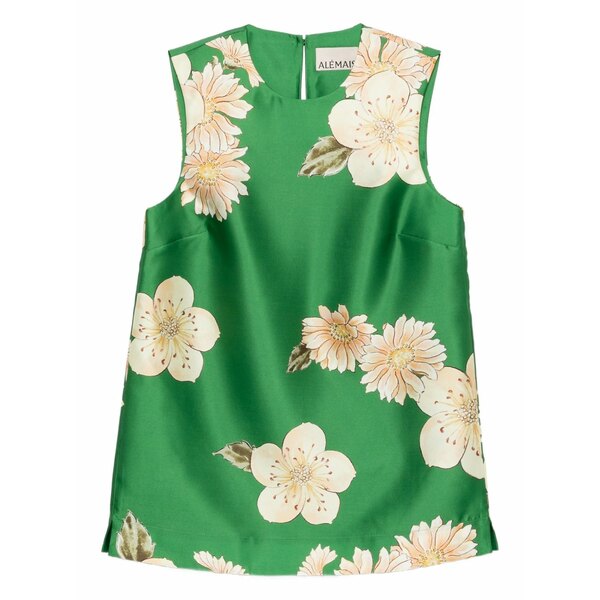 アレメ レディース プルオーバー トップス Sage floral-print sleeveless top Green