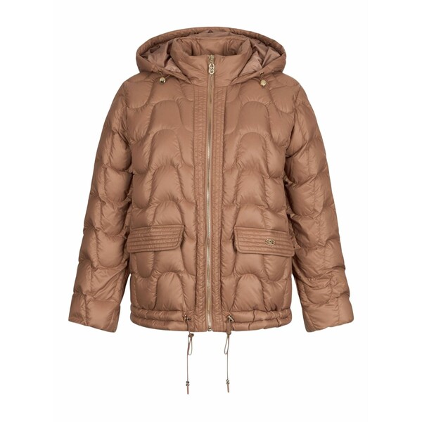 リュージョー レディース 上衣＆上衣 アウター Quilted hooded jacket Brown