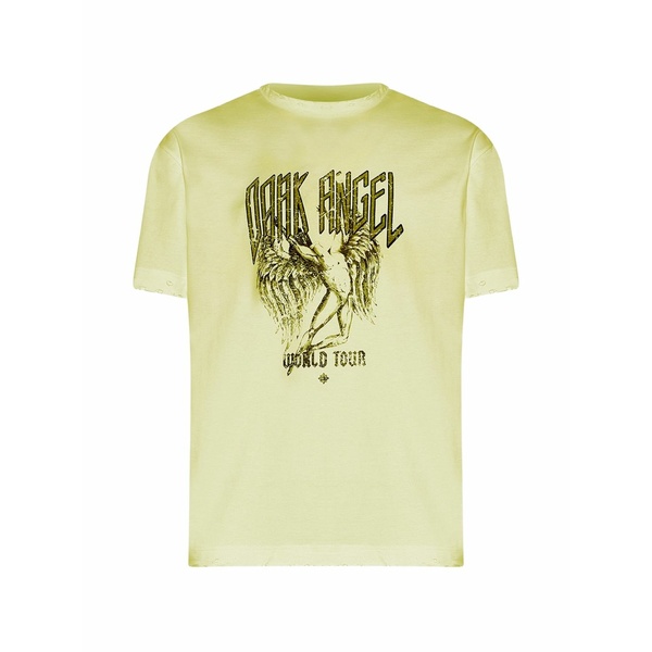 ジョン バージニアの州都 メンズ ティーシャツ トップス Graphic-print distressed t-shirt Yellow