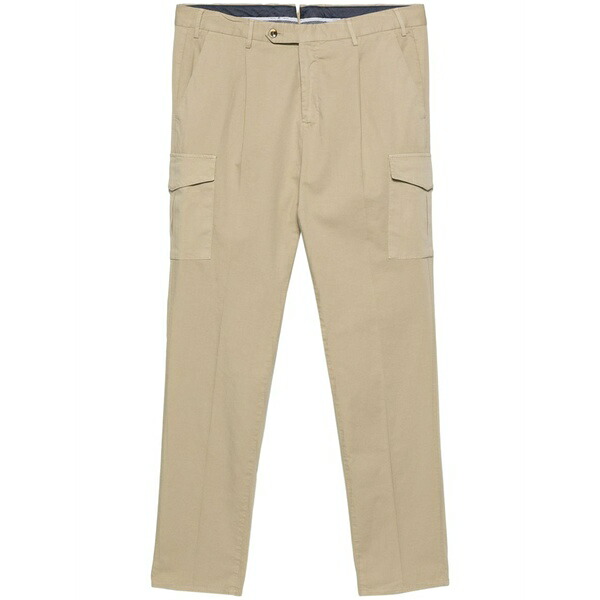 PTトリノ メンズ 心地好いズボン下 ボトムス Pressed-crease slim-fit trousers Neutrals