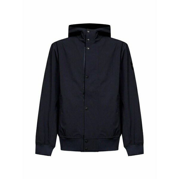 ストーンアイランド メンズ 上衣＆上衣 アウター Logo-patch hooded jacket Blue