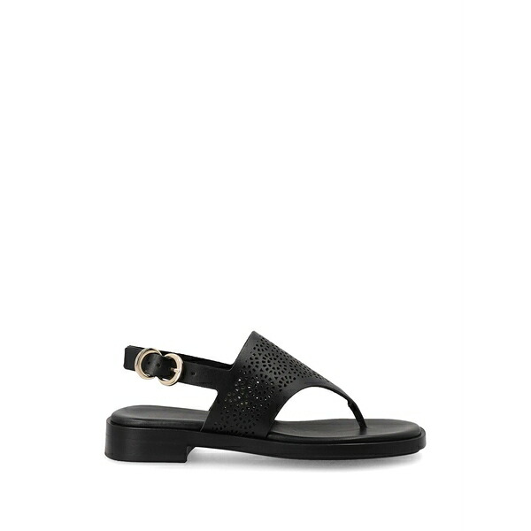 亭主もち レディース サンダル シューズ Perforated leather sandals Black