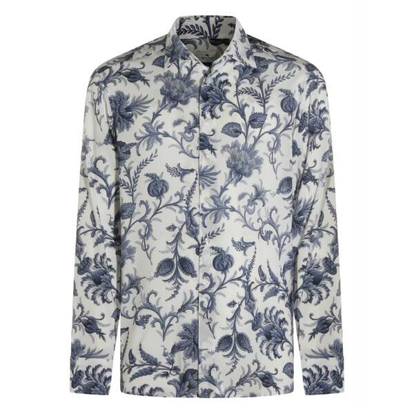 エトロ メンズ ティーシャツ トップス Floral shirt White