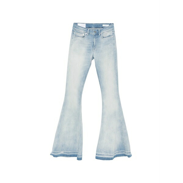 ドンダップ レディース ジーンズズボン下 ボトムス Faded flared-hem jeans Blue