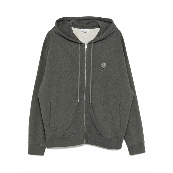 住み家 稲荷 メンズ パーカー・スウェットシャツ アウター Fox-head patch hoodie Grey