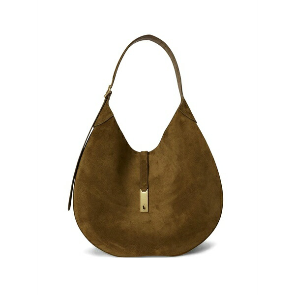 ラルフローレン レディース ショルダーバッグ 御徒面子 Large polo id suede shoulder bag Green