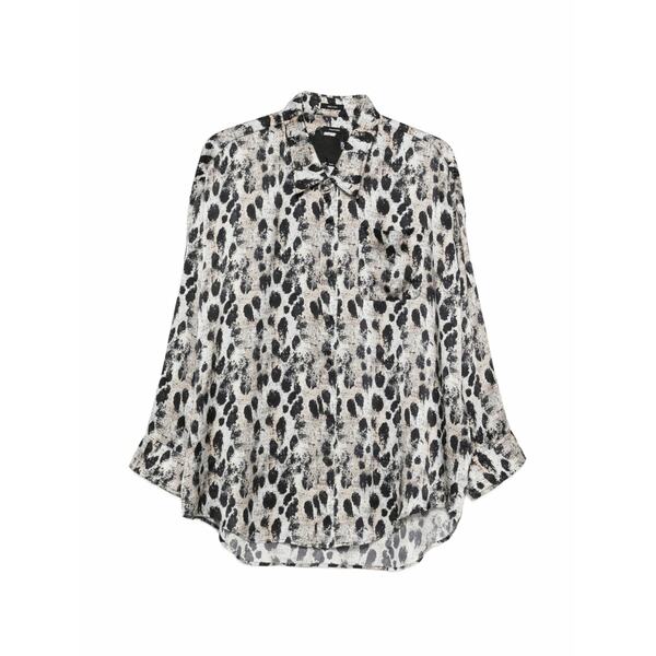 アールサーティーン レディース プルオーバー トップス Drop neck buttoned shirt Neutrals