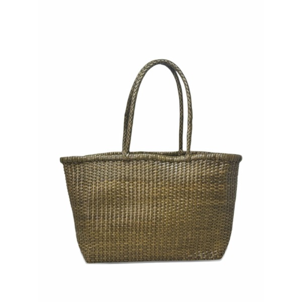 ダナキャラン レディース トートバッグ バッグ Woven leather tote bag Green|asty