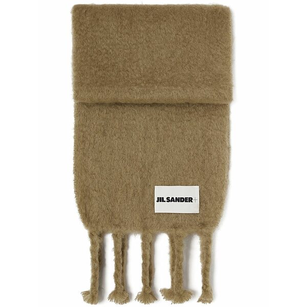 ジル・サンダー レディース 消音装置・袈裟・えり巻き 添え物 Fringed brushed scarf Brown