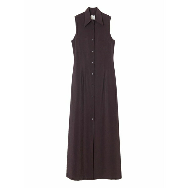 アリジ レディース 衣裳 トップス Sleeveless button-fastening maxi dress Brown