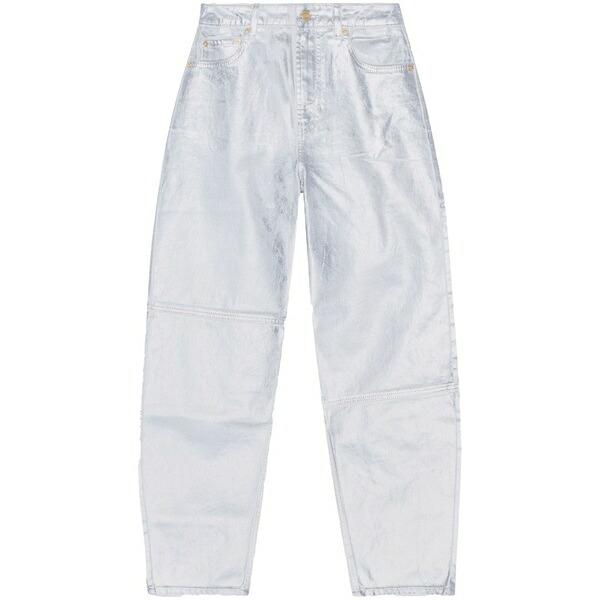 ガニー レディース ジーンズズボン下 ボトムス Metallic-finish organic-cotton tapared jeans Silver