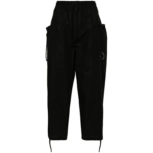 クレイグ緑であること メンズ 心地好いズボン下 ボトムス Drawstring-waist wide-leg trousers Black