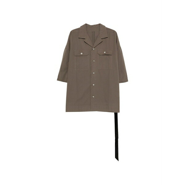 リックオウエンス メンズ プルオーバー トップス Magnum tommy chest-pocket tie shirt Brown