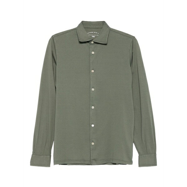 フェデーリ メンズ プルオーバー トップス Cotton long-sleeve shirt Green