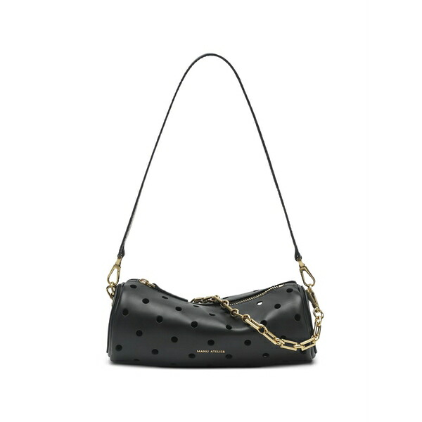 マニュアトリエ レディース ショルダーバッグ 御徒面子 Mini cylinder perforated shoulder bag Black