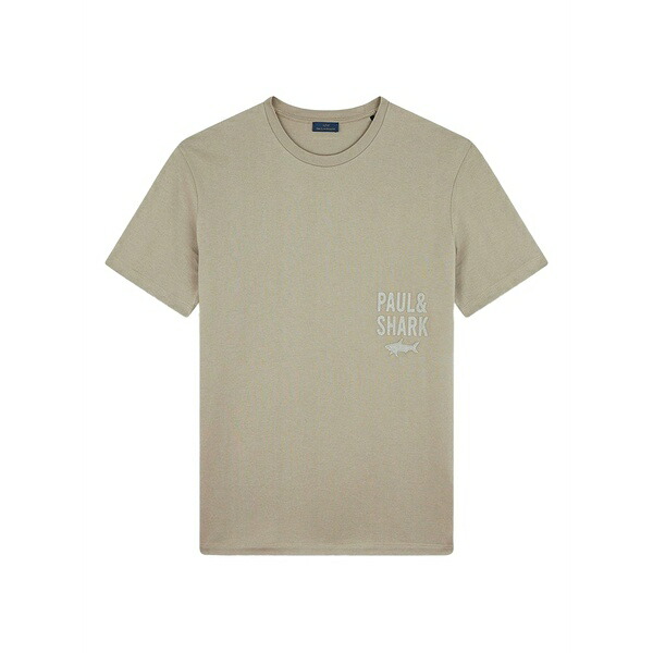 ポールアンドシャーク メンズ ティーシャツ トップス Embroidered-logo t-shirt Neutrals