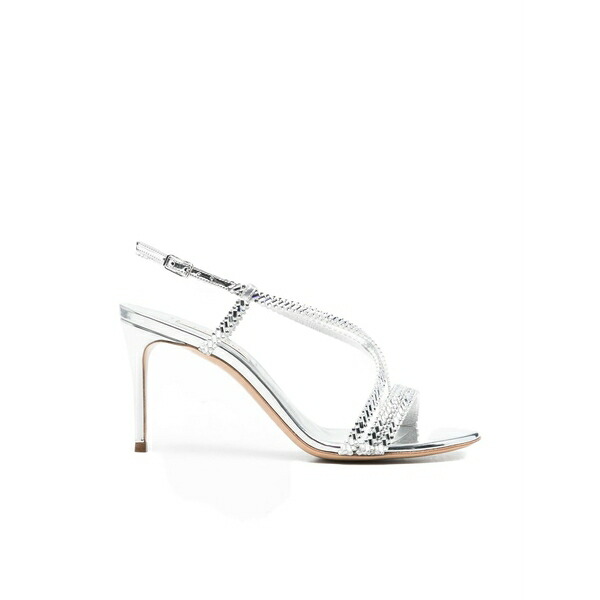 カサディ レディース サンダル シューズ Criss-cross strap sandals Silver