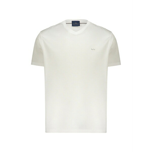 ポールアンドシャーク メンズ ティーシャツ トップス Logo-embroidered v-neck t-shirt White