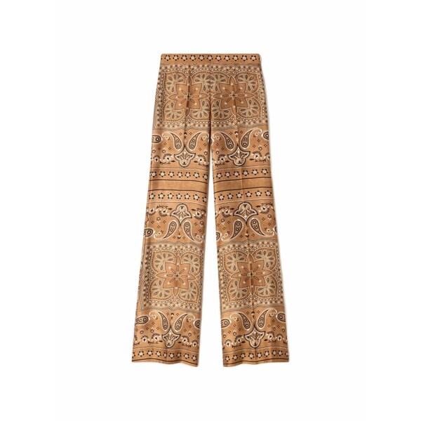 砂子ロ レディース 心地好いズボン下 ボトムス Bandana-print flowy pants  Brown
