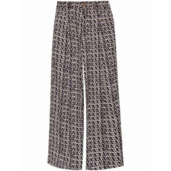 エーロン レディース 心地好いズボン下 ボトムス Wellen monogram-print trousers Black
