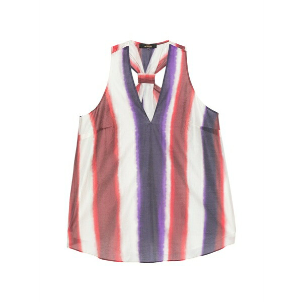 ツイン書き割り レディース ティーシャツ トップス Striped racer-back top Red