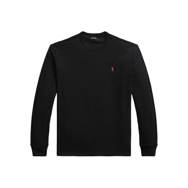 ラルフローレン メンズ ティーシャツ トップス Long-sleeved cotton t-shirt Black