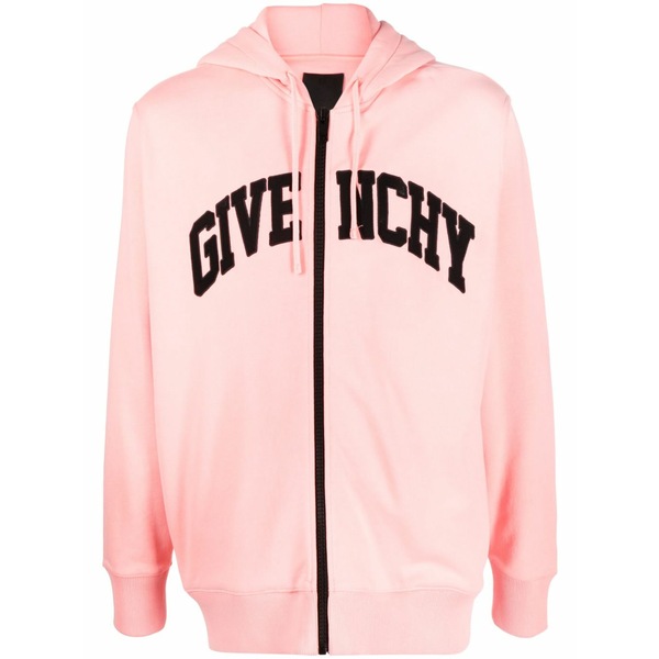 ジバンシー メンズ パーカー・スウェットシャツ アウター Logo-embroidered cotton hoodie Pink