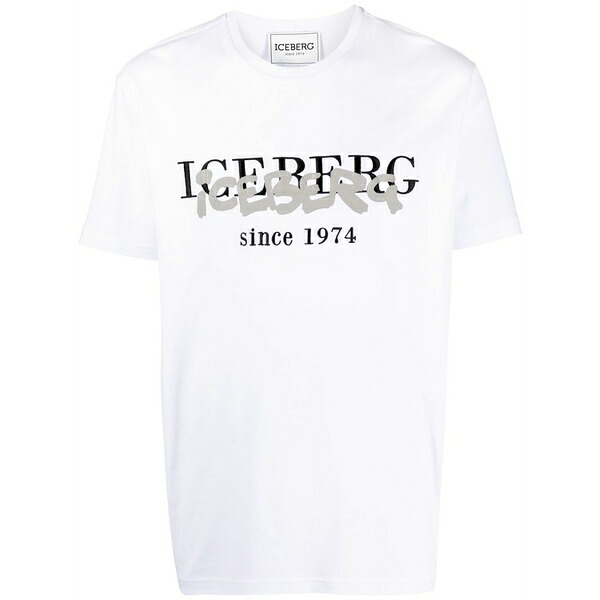 アイスバーグレタス メンズ ティーシャツ トップス Logo-print short-sleeved t-shirt White