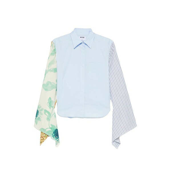 モスキーノ レディース プルオーバー トップス Panelled long-sleeve shirt Blue