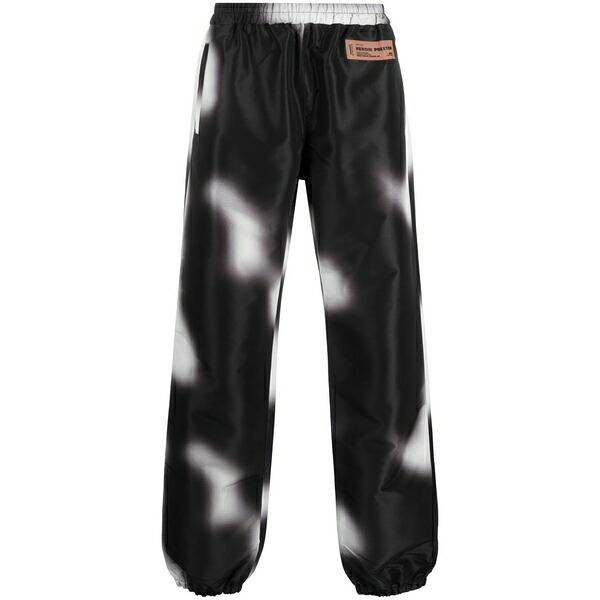 戸呂 プレストン メンズ 心地好いズボン下 ボトムス Printed track pants Black