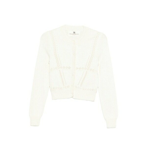 エルマンノ シェルヴィーノ レディース ジレー アウター Open-stitch layered cardigan Neutrals