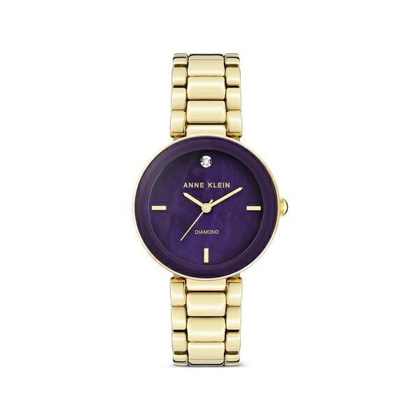 アンクライン レディース ウォッチ 佩び物 Diamond 32.5粍 watch Purple