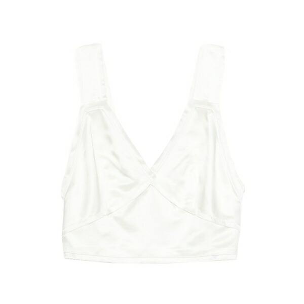 トーテム レディース カットソー トップス Satin cropped vest White